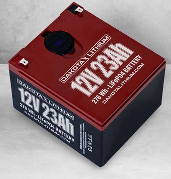 12V23Ah LiFePO4 Battery with Dual USB Ports &amp; Voltmeter